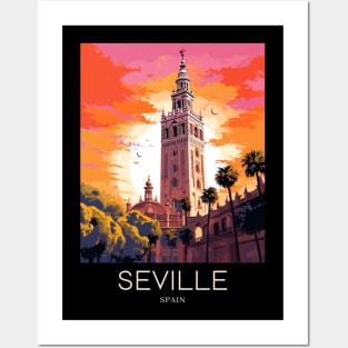 A Pop Art Travel Print of Seville - Spain Posters and Art